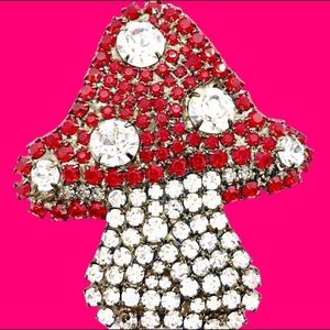 Whimsical Fly Agaric Mushroom Brooch - Von Walhof